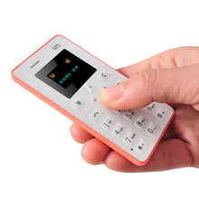 Load image into Gallery viewer, M5 Mini Card Cell Phone Pocket Mobile Phone Low Radiation Cell Phone for Students and Children 128M GSM