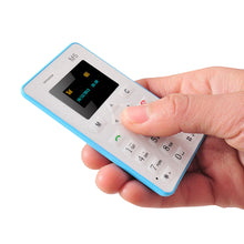 Load image into Gallery viewer, M5 Mini Card Cell Phone Pocket Mobile Phone Low Radiation Cell Phone for Students and Children 128M GSM