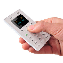 Load image into Gallery viewer, M5 Mini Card Cell Phone Pocket Mobile Phone Low Radiation Cell Phone for Students and Children 128M GSM