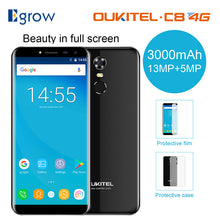 Load image into Gallery viewer, Oukitel C8 4G Mobile Phone 5.5 Inch 18:9 Screen phone Quad Core 2GB RAM 16GB ROM 13MP Android 7.0 3000mAh Touch ID Smartphone